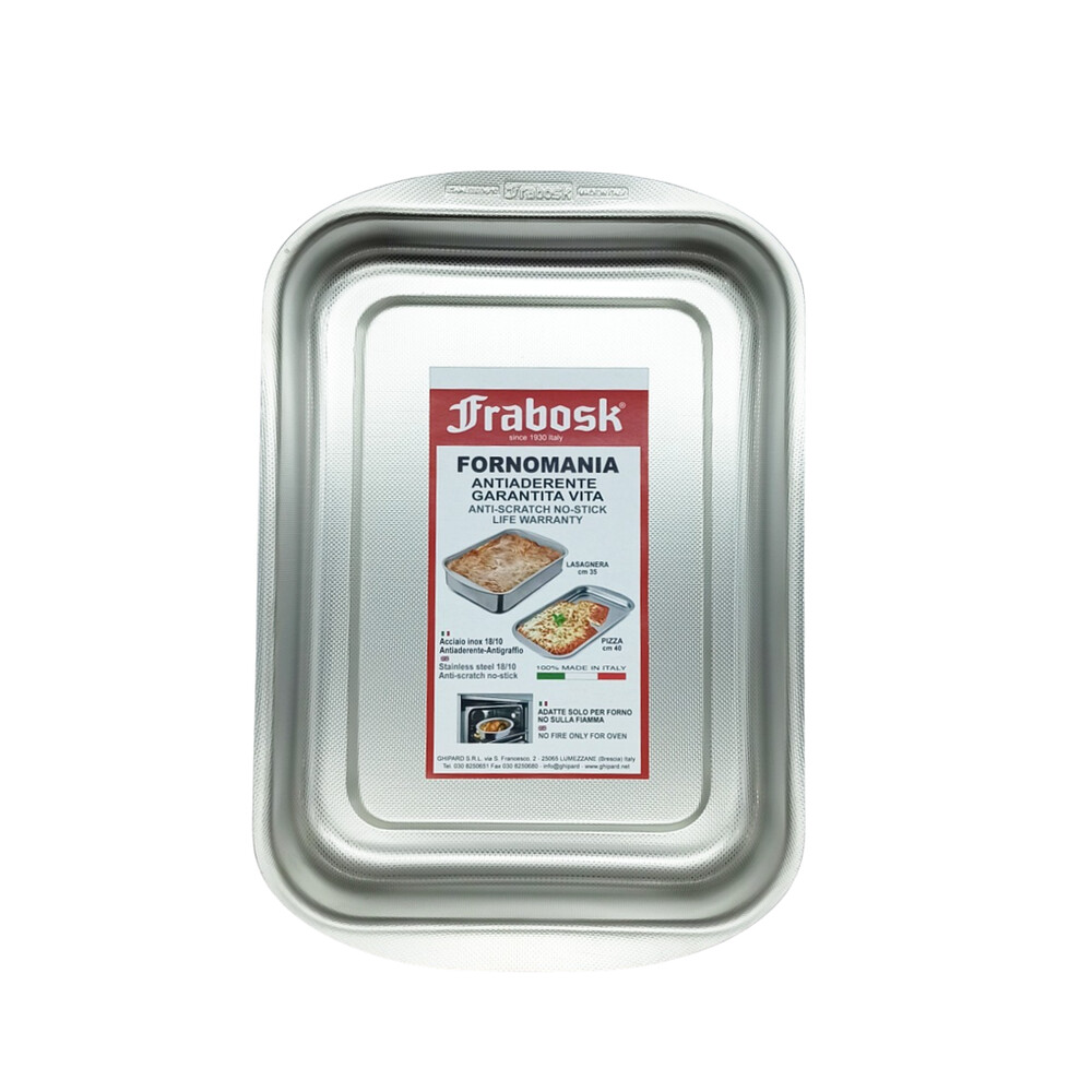 Teglia Frabosk antiaderente ovale cm 30  in acciaio inox 18/10 per forno pesce 