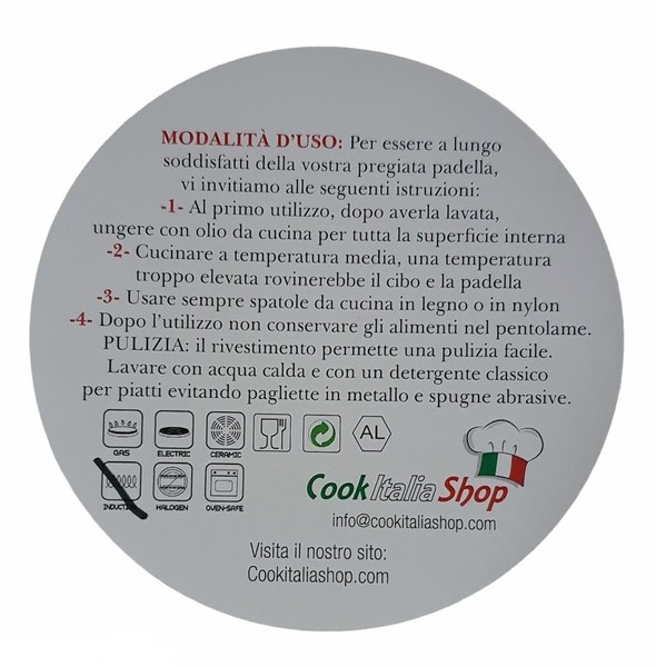 Padella antiaderente misure dal 14 al 32 Made in Italy